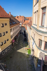 Fototapeta na wymiar Street view in historical center of Maribor, Lower Styria, Slovenia