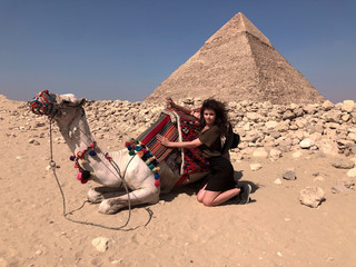 camel ride in the desert near Giza