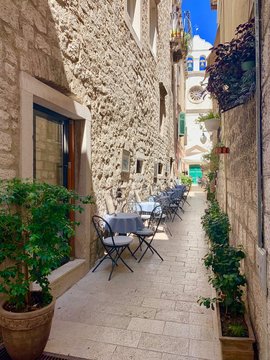 Fototapeta street in the old town of Croatia