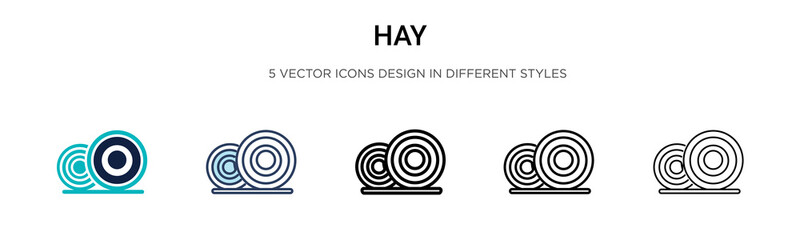 Hay icon in filled, thin line, outline and stroke style. Vector illustration of two colored and black hay vector icons designs can be used for mobile, ui, © Digital Bazaar