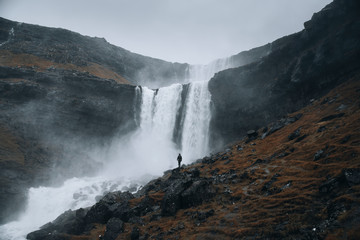 Fossa Waterfall on Faroe Islands
