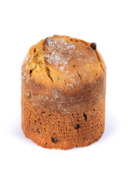 Homemade Easter cake, paska isolated on white background