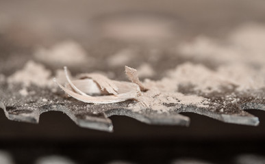 Close up of a wood saw