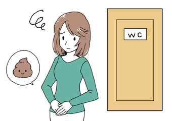 尿漏れをした女性のイラスト Wall Mural Wallpaper Murals Sayukichi