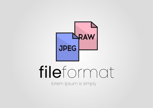 Logo free converter. Logo with paper and image format lettering. Logo for a free image format converter