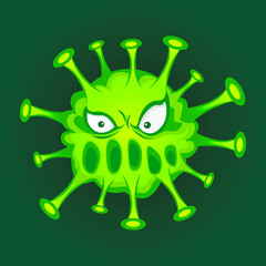 A simple funny virus character with a funny look that will not leave anyone indifferent