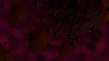 Coronavirus on a dark background