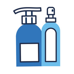 disinfectant plastic bottle product with push dispenser flat style