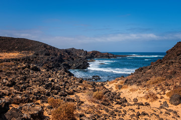 Lobos Island, Spain - october 2019. Isla De Lobos Lobos Island a largely unhabited volcanic island off the coast of Corralejo, Fuerteventura