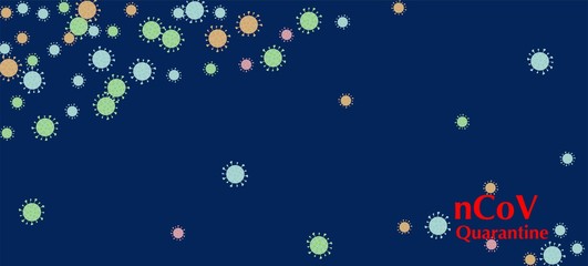 nCoV Quarantine Vector Banner. Virus Protection Flat Corona Web Page. 