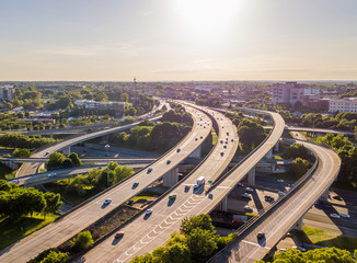 Atlanta Interstate Traffic in Afternoon Sun