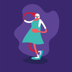 woman with surgical mask avoiding viral infection