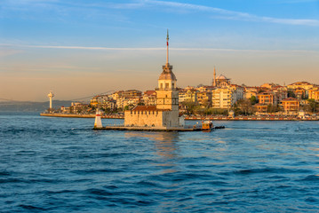 Fototapeta na wymiar Istanbul, Turkey, 15 April 2015: Maiden's Tower