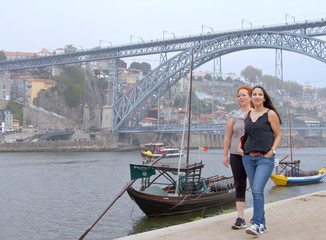 Young woman travels to Porto for sightseeing in Portugal - travel photography