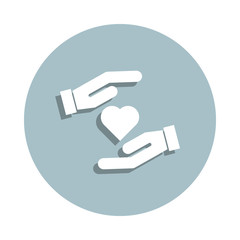 Friendship, care badge icon. Simple glyph, flat vector of friendship icons for ui and ux, website or mobile application