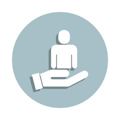 Friendship, support badge icon. Simple glyph, flat vector of friendship icons for ui and ux, website or mobile application