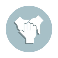 Obraz premium Friendship, cooperation badge icon. Simple glyph, flat vector of friendship icons for ui and ux, website or mobile application