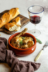 conejo en salmorejo al estilo canario, roasted rabbit in Canarian marinade, Spanish and Canary Islands food