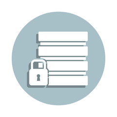 Database, security badge icon. Simple glyph, flat vector of gdpr icons for ui and ux, website or mobile application