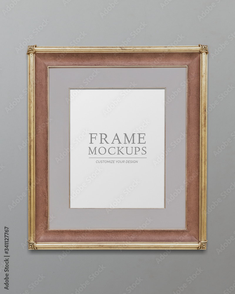 Sticker Golden frame mockup