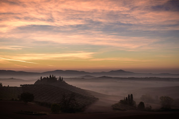 sunset in the Tuscany