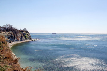 Beautiful photo of a high seashore on The black sea coast