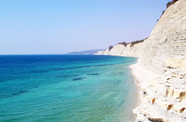 Fototapeta premium Beautiful photo of a high seashore on The black sea coast