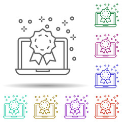 Computer laptop order multi color icon. Simple thin line, outline vector of computer icons for ui and ux, website or mobile application