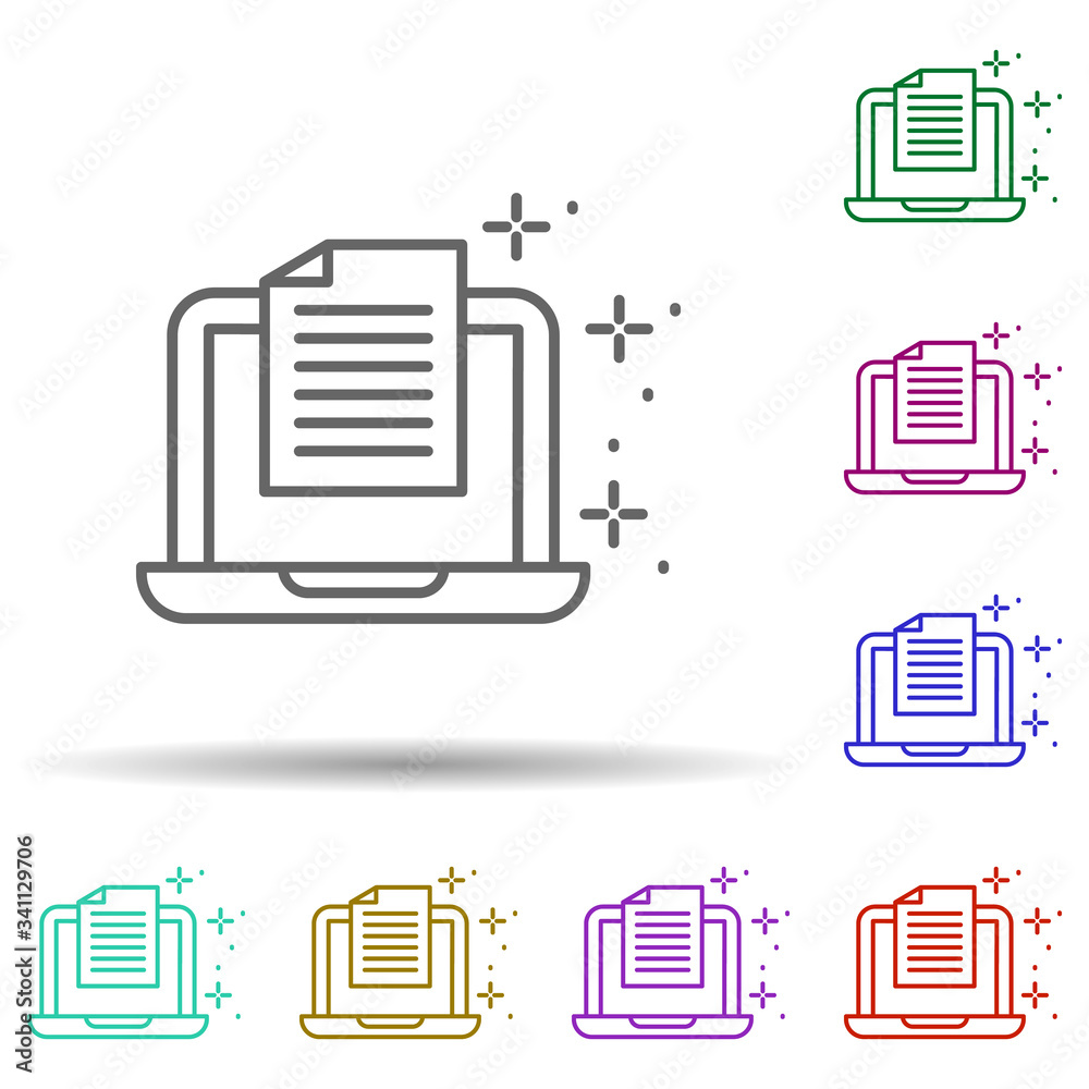 Poster notebook file multi color icon. simple thin line, outline vector of copywriting icons for ui and ux,