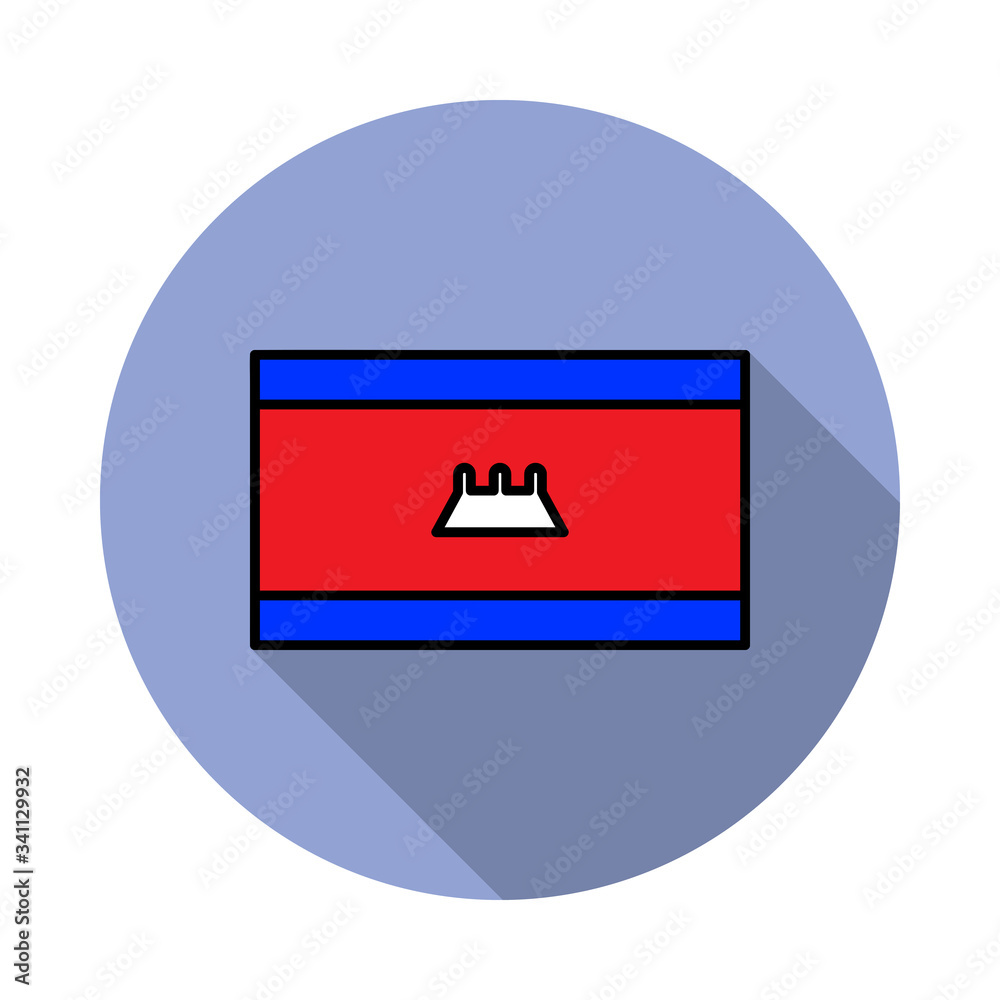 Aufkleber national flag of cambodia in simple colors with name icon long shadow icon. simple color vector of f