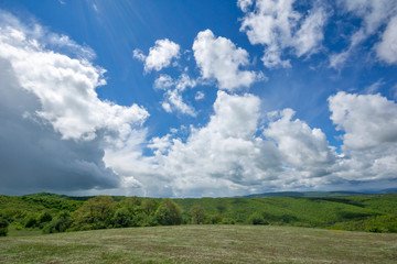 Fototapeta premium Spring Landscape of Cherna Gora mountain, Bulgaria