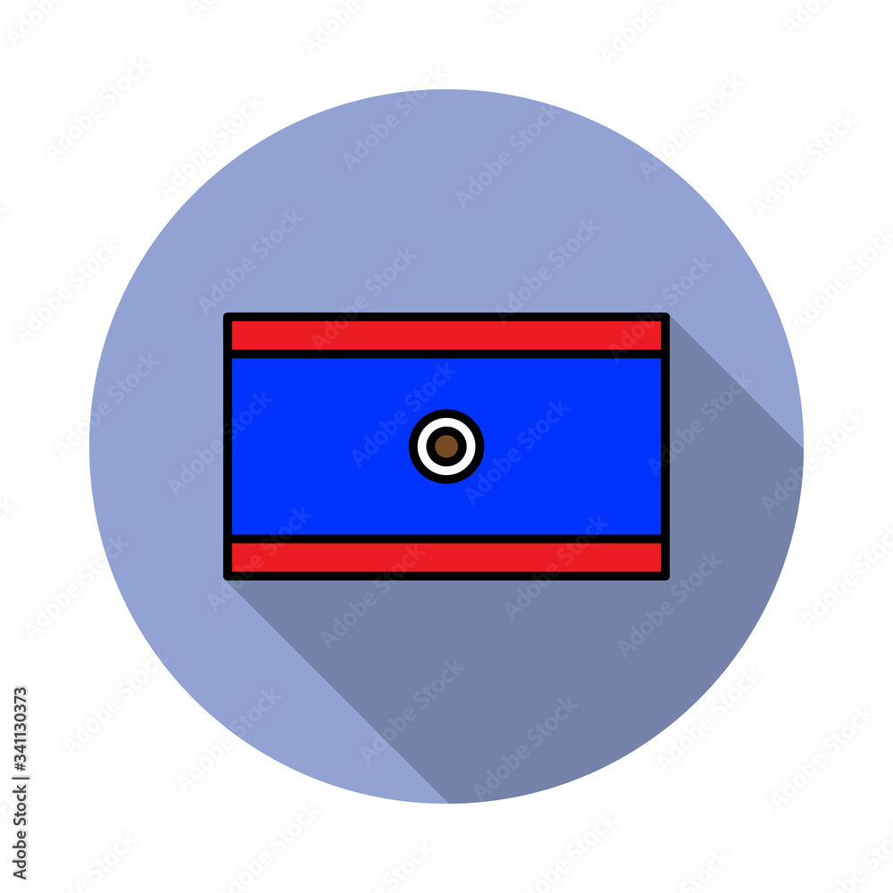 Aufkleber national flag of belize in simple colors with name icon long shadow icon. simple color vector of fla