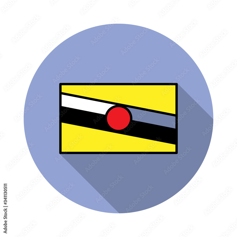 Aufkleber national flag of brunei in simple colors with name icon long shadow icon. simple color vector of fla