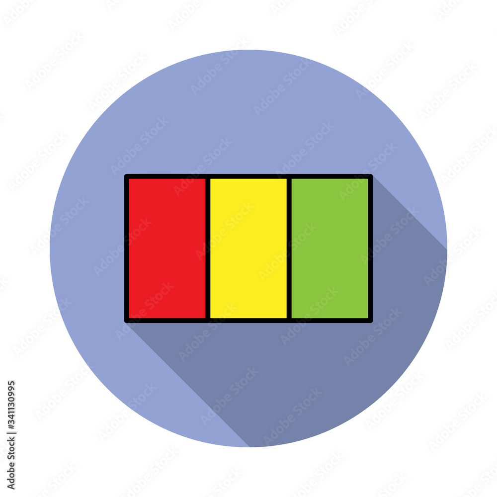 Aufkleber national flag of guinea in simple colors with name icon long shadow icon. simple color vector of fla