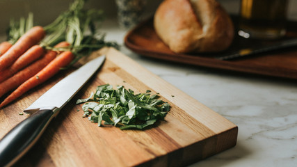 Vegetables in a kitchen