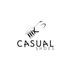 Silhouette of shoes with laces for logo design