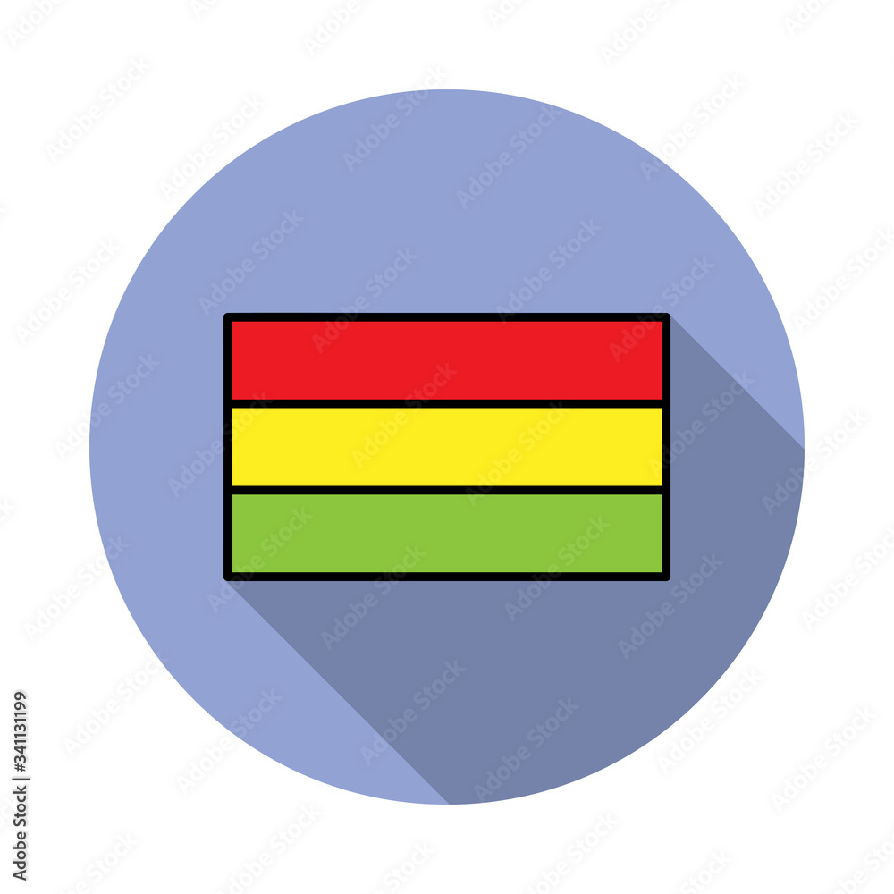 Aufkleber national flag of bolivia in simple colors with name icon long shadow icon. simple color vector of fl