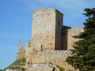 Enna, Sicily may 5 2017. Enna's castle's tower . A view of a historical castle in Sicily