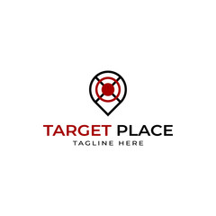 Design logo templates for your business, Modern and lines style, Target place vector or archery logo design