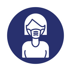 woman using face mask fill style icon