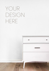 Clean and simple room with cabinet