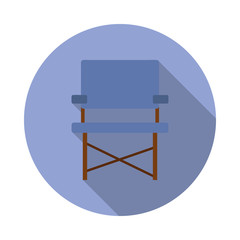 camp chair colored illustration long shadow icon. Simple color vector of Camping icons for ui and ux, website or mobile application