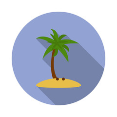 coconut tree flat long shadow icon. Simple color vector of summer icons for ui and ux, website or mobile application