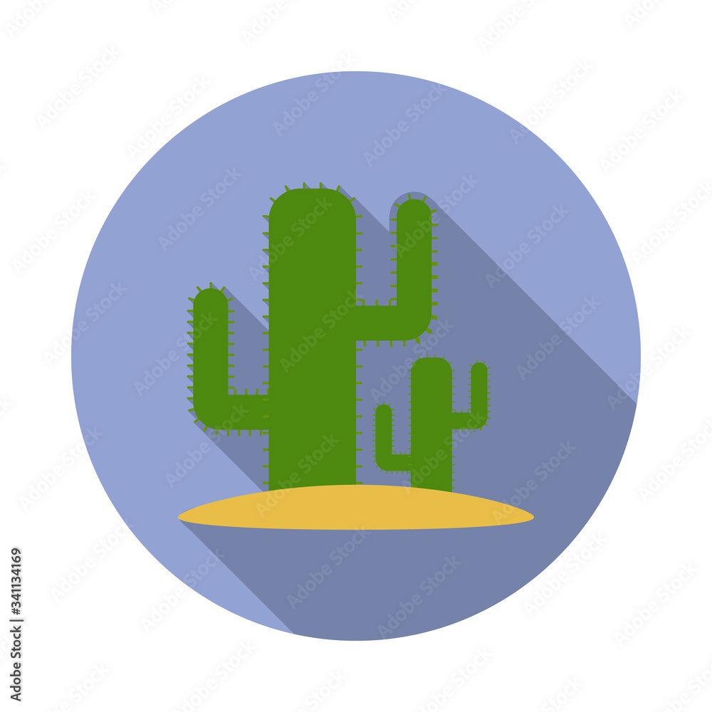 Poster cacti flat long shadow icon. simple color vector of summer icons for ui and ux, website or mobile ap