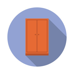 cupboard flat long shadow icon. Simple color vector of Furniture icons for ui and ux, website or mobile application