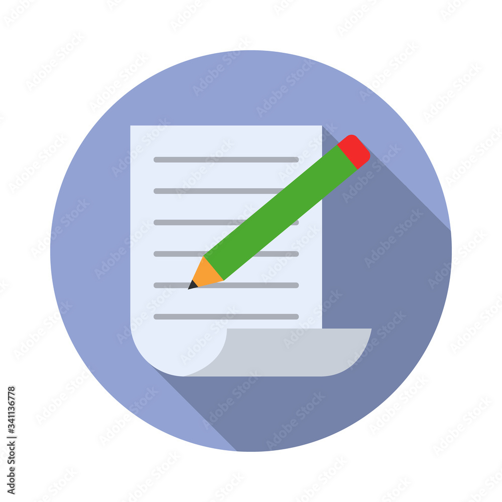 Aufkleber pencil and record colored long shadow icon. simple color vector of programming sticker icons for ui 