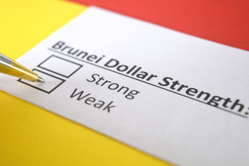 One person is answering question about strength of  Brunei Dollar.