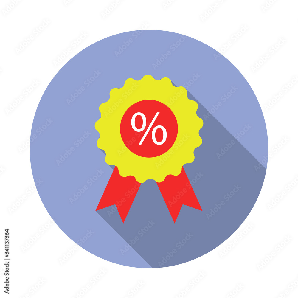 Aufkleber discount sign colored long shadow icon. simple color vector of programming sticker icons for ui and 