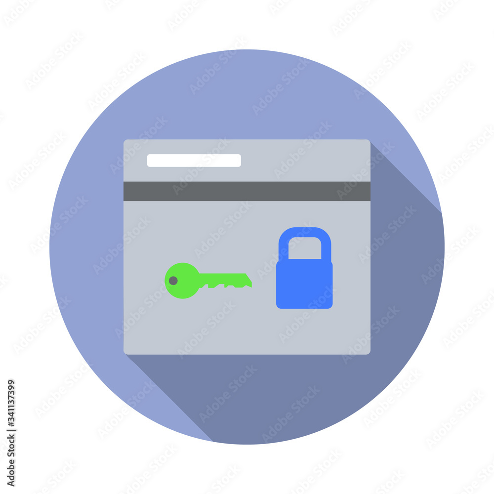 Aufkleber internet account colored long shadow icon. simple color vector of programming sticker icons for ui a