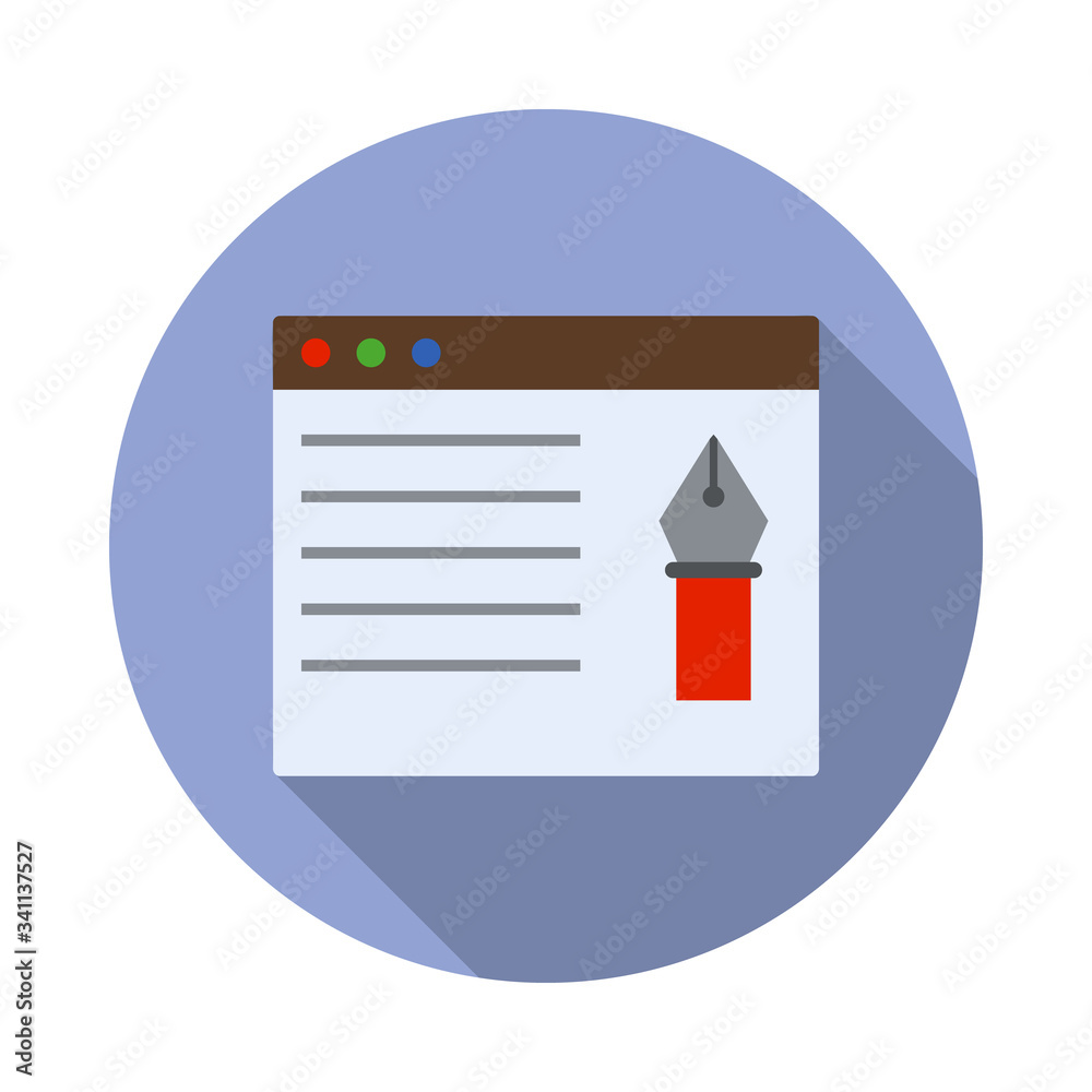 Aufkleber email colored long shadow icon. simple color vector of programming sticker icons for ui and ux, webs